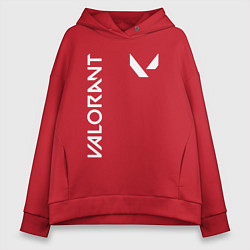 Толстовка оверсайз женская Valorant - Logo, цвет: красный