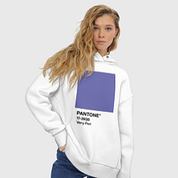 Толстовка оверсайз женская Цвет Pantone 2022 года - Very Peri, цвет: белый — фото 2