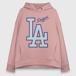 Толстовка оверсайз женская Los Angeles Dodgers - baseball team, цвет: пыльно-розовый