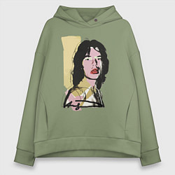 Женское худи оверсайз Andy Warhol - Mick Jagger pop art