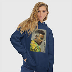 Толстовка оверсайз женская Neymar Junior - Brazil national team, цвет: тёмно-синий — фото 2