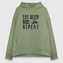 Женское худи оверсайз Eat, sleep, ride, repeat
