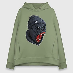 Толстовка оверсайз женская Scream gorilla, цвет: авокадо