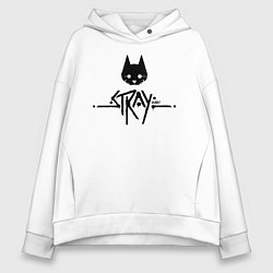 Женское худи оверсайз Stray: Black Logo