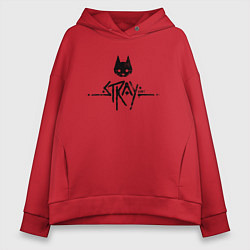 Женское худи оверсайз Stray: Black Logo