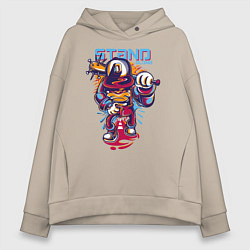 Женское худи оверсайз Крутой пёс с битой хулиган