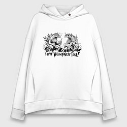 Женское худи оверсайз Happy Valentines monsters day!