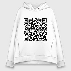 Толстовка оверсайз женская QR-код Скала Джонсон, цвет: белый