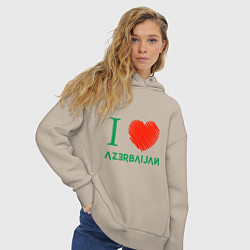 Толстовка оверсайз женская Love Azerbaijan, цвет: миндальный — фото 2
