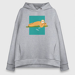 Женское худи оверсайз Яркий ленивец серия третий