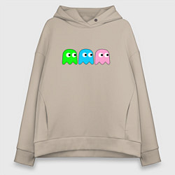Женское худи оверсайз Pac man - play Для двоих