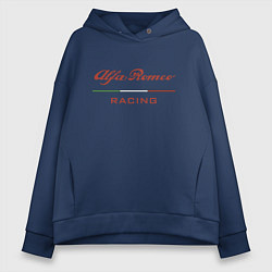 Толстовка оверсайз женская Alfa Romeo racing - logo, цвет: тёмно-синий