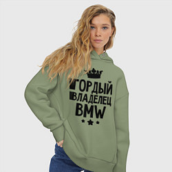 Толстовка оверсайз женская Гордый владелец BMW, цвет: авокадо — фото 2