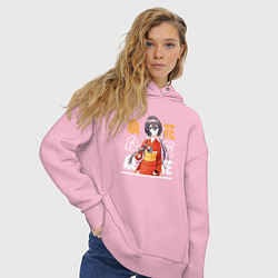 Толстовка оверсайз женская Великий из бродячих псов Bungou stray dogs, Кёка И, цвет: светло-розовый — фото 2