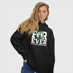 Толстовка оверсайз женская FOREVER NOT JUST WHEN WE WIN, BOSTON CELTICS, БОСТ, цвет: черный — фото 2