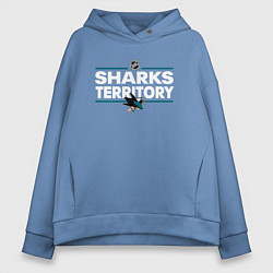 Толстовка оверсайз женская SHARKS TERRITORY САН-ХОСЕ ШАРКС, цвет: мягкое небо