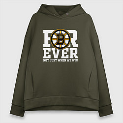 Женское худи оверсайз FOREVER NOT JUST WHEN WE WIN, Boston Bruins, Босто