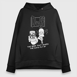 Толстовка оверсайз женская DUFF, SIMPSONS, Симпсоны, цвет: черный