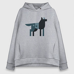 Женское худи оверсайз Wolf Minimalism