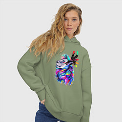 Толстовка оверсайз женская Art lion!, цвет: авокадо — фото 2