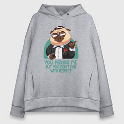 Женское худи оверсайз Мопс в костюме