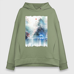 Женское худи оверсайз Изумительный японский пейзаж