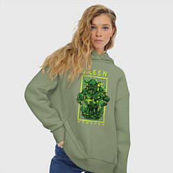 Толстовка оверсайз женская Зелёный монстр, цвет: авокадо — фото 2