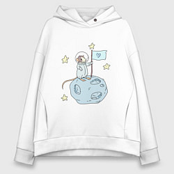 Женское худи оверсайз Мышь-космонавт