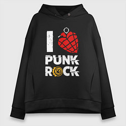 Женское худи оверсайз I LOVE PUNK ROCK