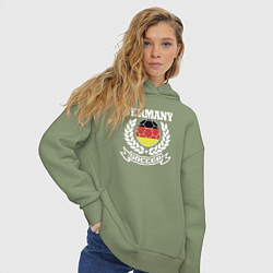 Толстовка оверсайз женская Футбол Германия, цвет: авокадо — фото 2