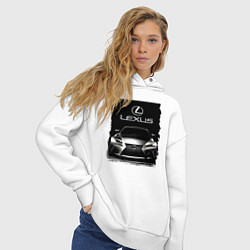 Толстовка оверсайз женская Lexus - этим всё сказано!, цвет: белый — фото 2