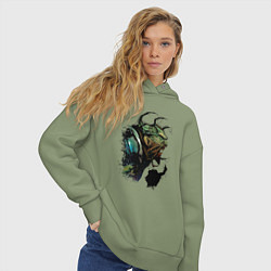Толстовка оверсайз женская Комиксный Джиперс, цвет: авокадо — фото 2