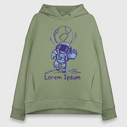 Толстовка оверсайз женская Lorem Ipsum Space, цвет: авокадо