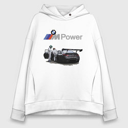 Толстовка оверсайз женская BMW Motorsport M Power Racing Team, цвет: белый