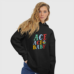 Толстовка оверсайз женская Ace Ace Baby, цвет: черный — фото 2