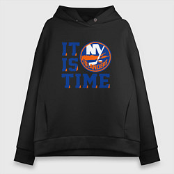 Женское худи оверсайз It Is New York Islanders Time Нью Йорк Айлендерс