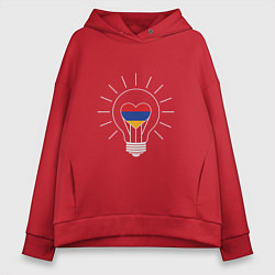 Толстовка оверсайз женская Armenia Light, цвет: красный