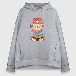 Толстовка оверсайз женская Geisha Neko Ramen, цвет: меланж