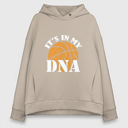 Толстовка оверсайз женская ДНК Баскетбол, цвет: миндальный