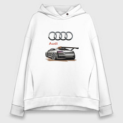 Толстовка оверсайз женская Audi Racing team, цвет: белый