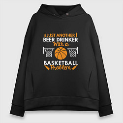 Толстовка оверсайз женская Beer & Basket, цвет: черный