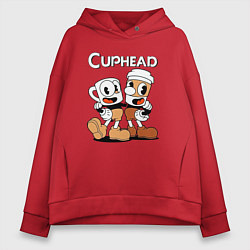 Женское худи оверсайз Cuphead 2 чашечки