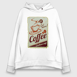 Женское худи оверсайз Coffee Cup Retro