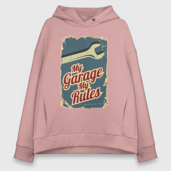 Женское худи оверсайз Мой гараж - мои правила!