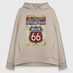 Женское худи оверсайз Получи удовольствие от трассы 66!