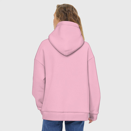 Женское худи оверсайз Coffee First Destroy Later / Светло-розовый – фото 4