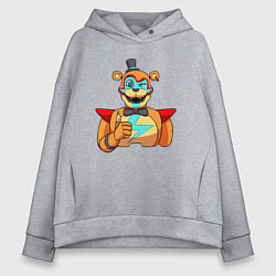 Толстовка оверсайз женская Five Nights at Freddys: Security Breach - Глэмрок, цвет: меланж