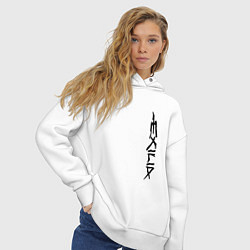 Толстовка оверсайз женская EXILIA BLACK LOGO, цвет: белый — фото 2