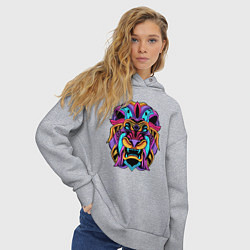Толстовка оверсайз женская Color lion Neon, цвет: меланж — фото 2
