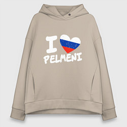 Женское худи оверсайз Люблю пельмени